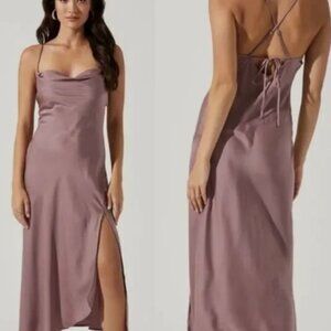 ASTR the Label Gaia Midi Dress in Mauve Size Small